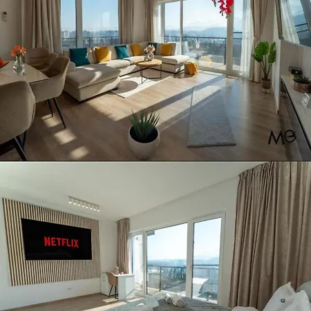 Apartament Luxury Penthouse 11th Floor Mountain View Large Terrace Floor Heating New Building Board Games Self Check-in Shopping Center 360 Tour Free Parking *