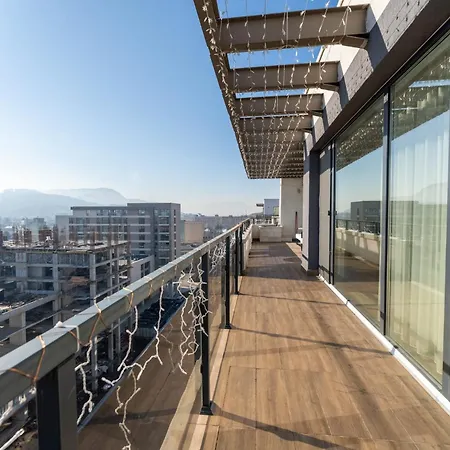 Luxury Penthouse 11th Floor Mountain View Large Terrace Floor Heating New Building Board Games Self Check-in Shopping Center 360 Tour Free Parking *